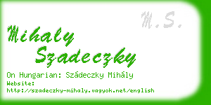 mihaly szadeczky business card