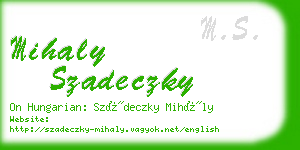 mihaly szadeczky business card